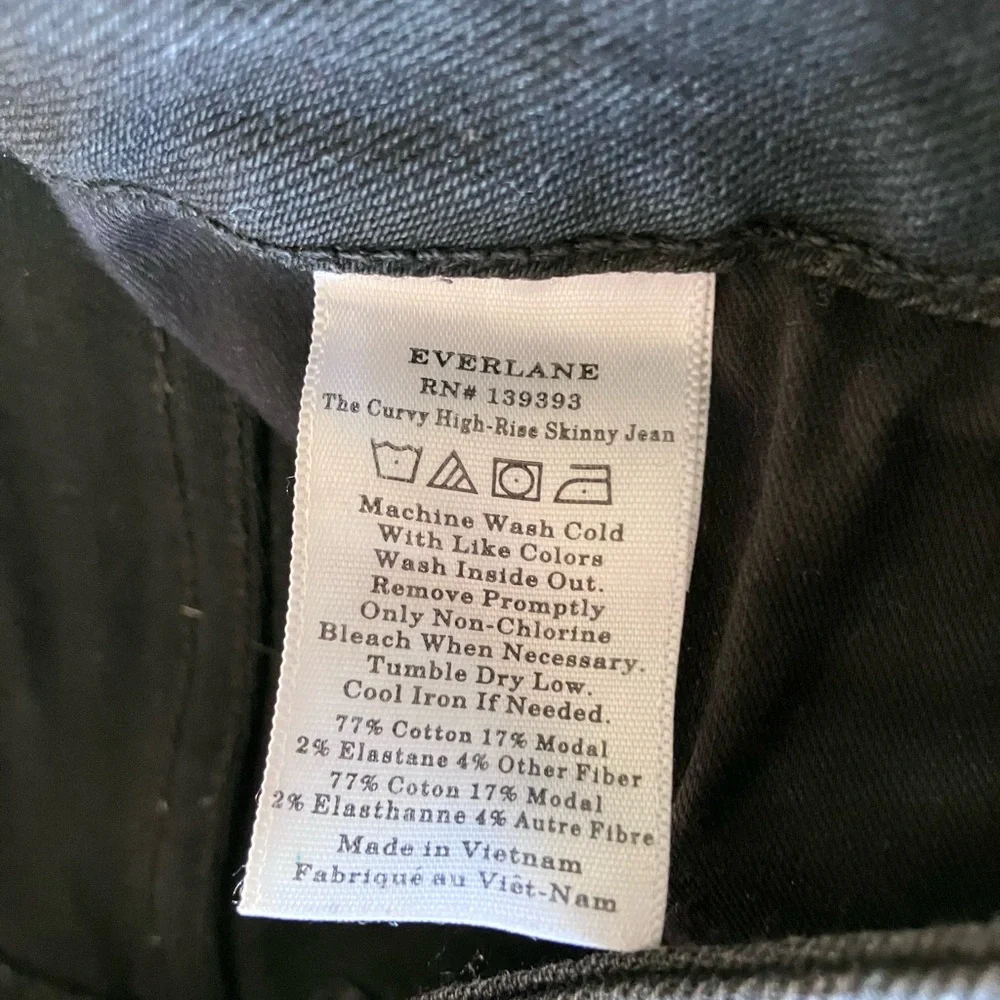 EVERLANE Curvy High-Rise Black Crop Skinny Jeans Size 23 - Picture 11 of 12